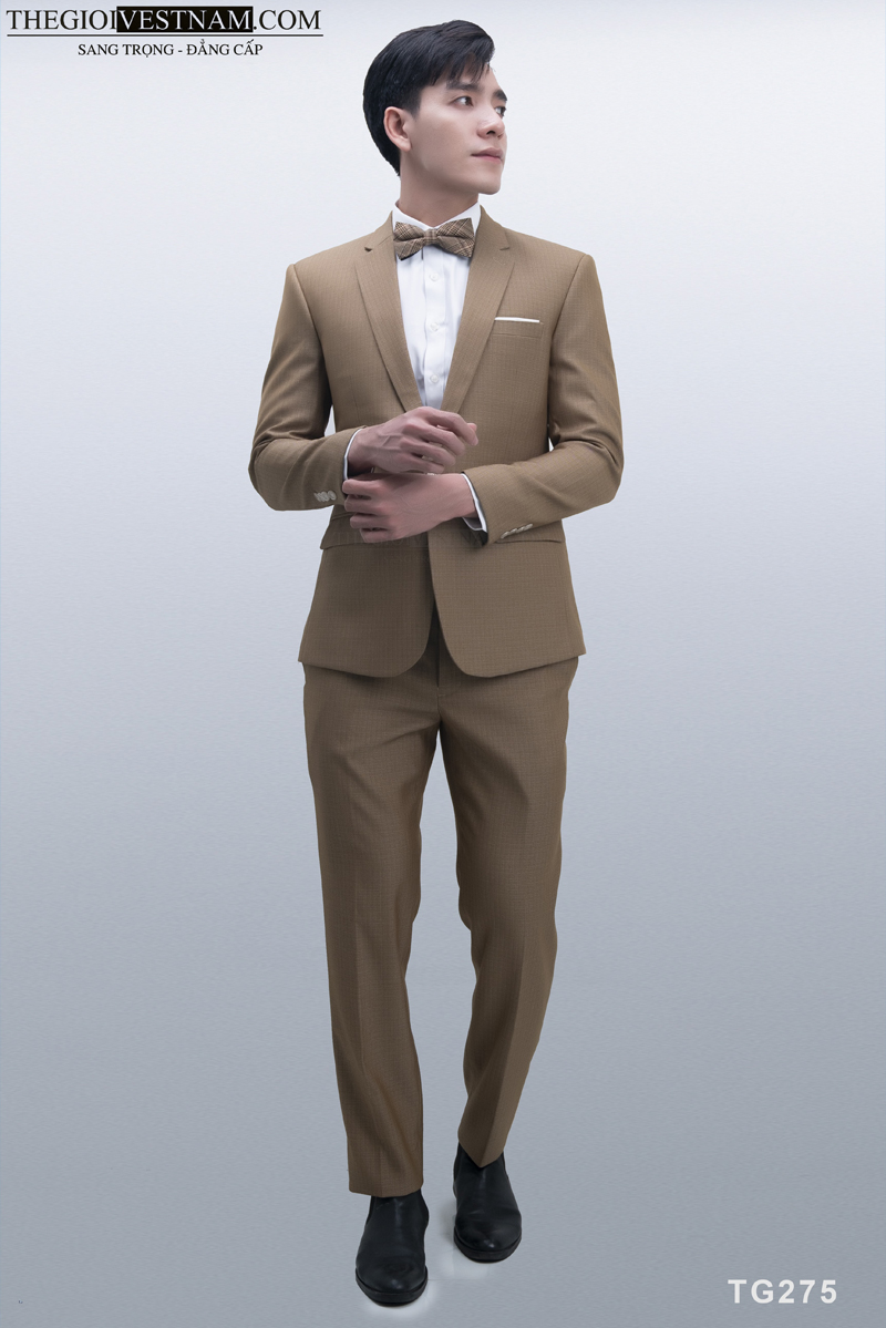 Bộ Suit Nâu Nhạt Caro Modern Fit TGS275 #1